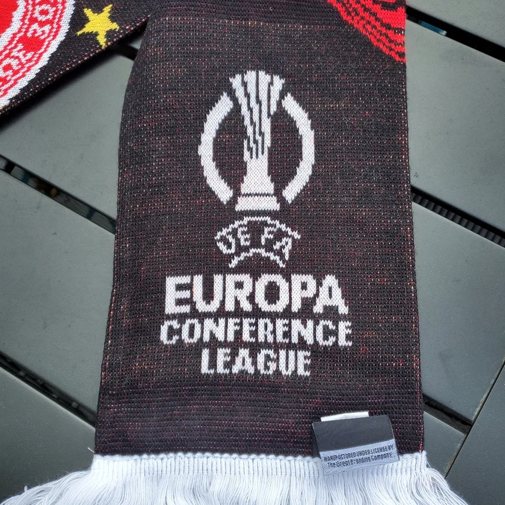 UEFA Europa Conference League‎ Athens Finals 2024 Red Black Scarf Soccer